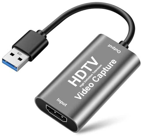 Flintronic Video Capture Card HDMI to USB, 4K30 Input 1080P 60FPS Output, for Windows, MacOS and Linux Systems, Camcorders, PS4/5, Laptops, Desktops, Switch and Other Devices