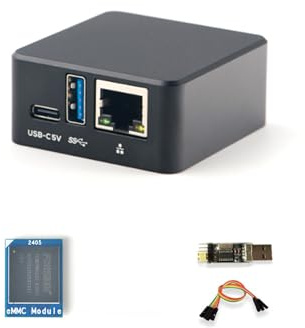 FriendlyElec NanoPi NEO3 Plus Mini Router, RK3528A, 1GB RAM, Single Board Computer, Gigabit Ethernet,USB 3.0, Support eMMC/OpenWrt for IoT NAS Smart Home (with 64GB eMMC,with Case)
