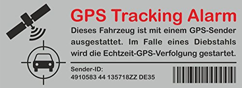 carstyling XXL Aufkleber GPS Tracking Alarm 120 x 40 mm