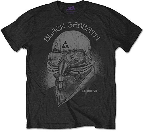Black Sabbath Men's Tee: US Tour 1978 T-Shirt, Black (Black Black), Large