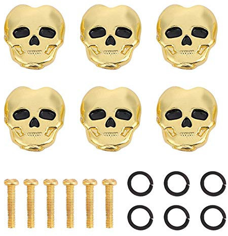 Tuning pegs,Gitarre Tuning Pegs Tuners Mechanische Stimmwirbel,6pcs Gitarren Mechaniken Knöpfe Gitarren Stimmwirbel Tasten Kappen Gitarren Stimmknöpfe Knöpfe für Folk E Gitarre(Gold)