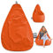 Happers Sitzsack Birne ohne Füllung aus Kunstleder Indoor Orange XXL