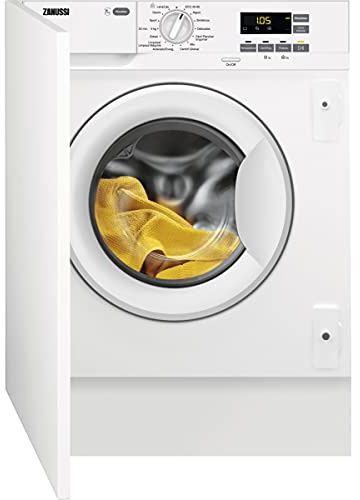 Zanussi ZWI712UDWA Lavadora Integrable, Carga Frontal, 7 Kg / 1200 rpm, Programa AutoAdjust, Display XL, Inicio diferido, Programa Rápido, Silenciosa, Blanco, Clase F