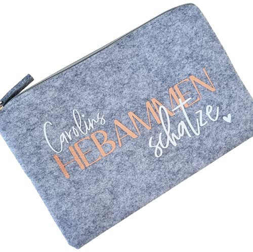 Filztasche Dankeschön für die Hebamme | Hebammenschätze mit Namen | Geschenkidee | Abschiedsgeschenk