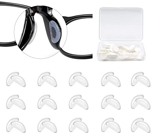15 Paare Brille Silikon Nasenpad Antirutsch Klebend Pad,Nasenpads Rutschfeste für Gläser, Rutschfeste Selbstklebende Nasenpads, (Weiß)