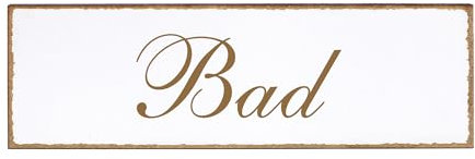Bad Deko Schild Türschild Holz - 150mm x 50mm - selbstklebend mit Gravur Aufkleber Tür Türschilder Dekoration Türaufkleber
