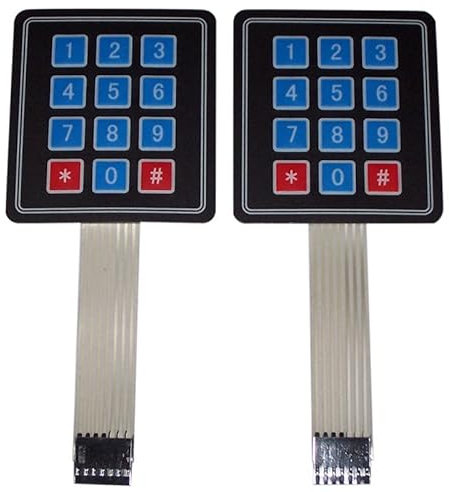 SagaSave Teclado de membrana de matriz de matriz 3x4, teclado profesional de interruptor de módulo de 12 teclas - 2 piezas