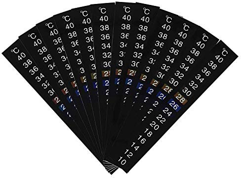Lisher 12 StüCke Tragbares Aquarium Aquarium Aufklebbarer Thermograph Temperatur Messung Celsius Thermometer Aufkleber