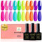 YSUVIN Vernis Semi Permanent Néon, 10 Couleurs Pastel Printemps été Vernis à Ongles Gels Rose Cyan Jaune Citron Orange Azure Bleu Vernis Gel Soak Off UV Nail Art Salon DIY à La Maison