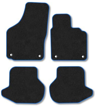 VW Eos (2006-2015) Carpet Car Mats | Blue Edge Trim Tailored Fit Floor Mats Full Coverage Protection Accessories Easy Clean Anti Slip Made in the UK