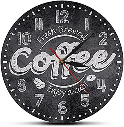 Regalos del Día del Miembro para Mujeres Café recién Hecho Disfrute de una Taza de Reloj de Pared Café Cocina Reloj de Pared Cafetería Cafetería Bar Decoración de Pared Adictos al café Regalos para