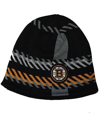 47 Brand Old Time Hockey (OTH) Cuffless Rugby Stripe Beanie Hat - NHL Knit Skull Cap, Schwarz, Einheitsgröße