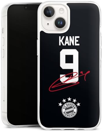 Silikon Hülle kompatibel mit Apple iPhone 14 Case transparent Handyhülle FC Bayern München Harry Kane Trikot