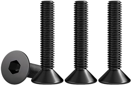 Drenky Tornillos de Cabeza Avellanada M5 X 35 mm, 25 Piezas Tornillo Avellanado Norma DIN 7991 / ISO 10642 Tornillo Allen Avellanado Acero Inoxidable A2 V2A, Rosca Completa, Negro