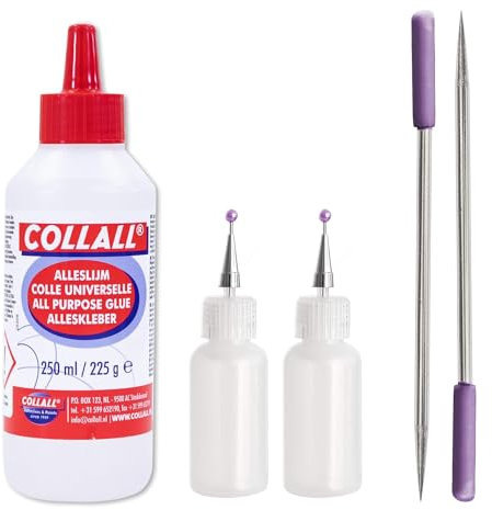 Exclusive Bundle All Purpose Glue - Perfect For Arts, Crafts & DIY with 2 Fine Tip Glue Applicators and 2 Pokey Tools for Paper and Card Crafting Projects