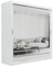ELUKS SKY Double Sliding Doors Wardrobe with Mirror Drawers Furniture for Bedroom Living Room and Hall Wardrobe Organizer Width 100cm/120cm/150cm/180cm/200cm (White, 200cm)