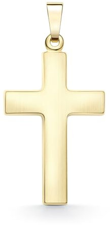 EDELIND Kreuz Anhänger Gold 333 Echtgold für Herren Damen, Goldanhänger Kreuz seidenmatt 8 Karat Gelbgold Höhe 18 mm, Kettenanhänger mit Schmuck Geschenk Box