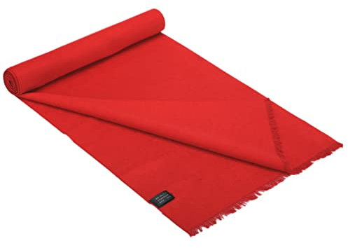 Prettystern Herrenschal für Winter Weich Wendenschal reine Seide Fleece Schal Warm wie Wolle Rot ZS35