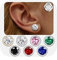 JeweBella Orecchini Donna Lobo in Argento 925 - Orecchini Pietra Portafortuna Anallergici - Grandi Orecchinia Lobo 8mm - Orecchini a Bottone Punto Luce
