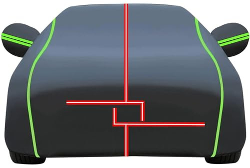 Hagelschutzplane Auto für Ford Puma 2020-2023 2024, Auto Abdeckplane, Autoabdeckung Outdoor, Autoplane Wasserdicht, Atmungsaktiv, Sonnen- und Astschutz gegen Regen(Black red)
