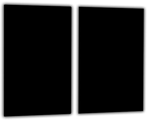 DarHaus Herdabdeckplatte Abdeckung Ceranfeld Abdeckplatte Schneidebrett 2-Teilig 30x52 cm Schwarz