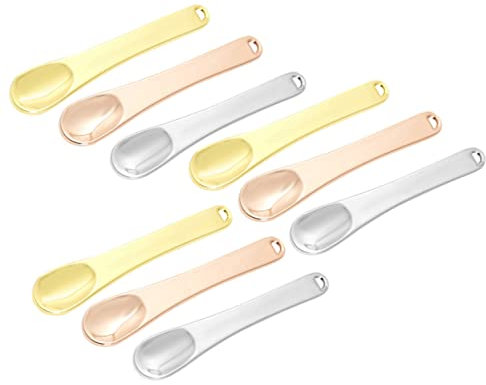 HONMEET 9pièces Spatules Métalliques Pour Crème Contour Des Yeux Outils De Beauté Pour Mélanger Et Appliquer Crèmes Faciales Kit Pratique or Et Rose