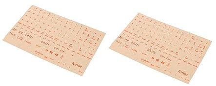 TINEASUR 2sheets Background English Keyboard Stickers for Laptop and Desktop Easy to Apply Wear-resistant for Home Office and School Use