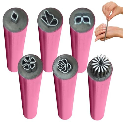 6 PCS Nail Art Stamp Pen Set Nail Stamp Pen, Nail Pens For Nail Art, Nail Art Dotting Tools with Simple Nail Art Stamp Pens for Women, Nail Art Flower Stamp Pen DIY Nail Art Pens