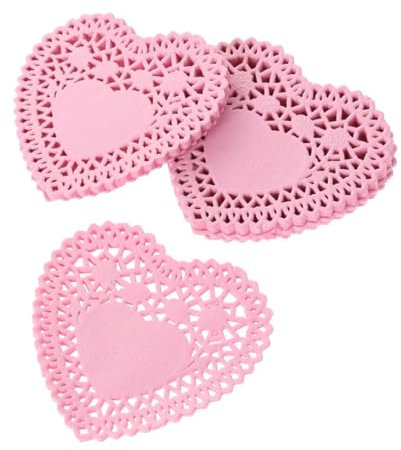 ABOOFAN 250stücke Herzförmige Papier-tortenspitze Ölresistente Kuchenunterlagen Romantische Dekoration Geeignet Für Hochzeitstisch Dessert Diy Bastelarbeiten Bunte Farben Zufällig