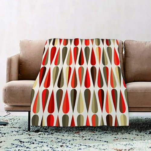 EOMKSE Kuscheldecke Flauschig Decke - weiche warme Fleecedecke 150x200cm als Decke Sofa,Kunstwandbild, Retrò, 70er Jahre Stil 60er Jahre Stil runde Form mit Farbdruc,Wohndecke oder Couchdecke überwurf
