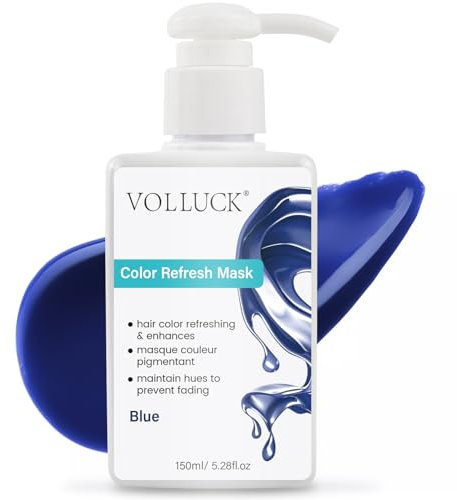 VOLLUCK Color Fresh Mask, 3-in-1 Tönung für Lebendige Haarfarben, Farbmaske für Alle Haartypen (Blau, 150 ML)