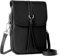 befen Petit sac à bandoulière en cuir véritable pour femmes, sac à bandoulière multi-poches pour téléphone portable avec emplacements pour cartes de blocage RFID, noir