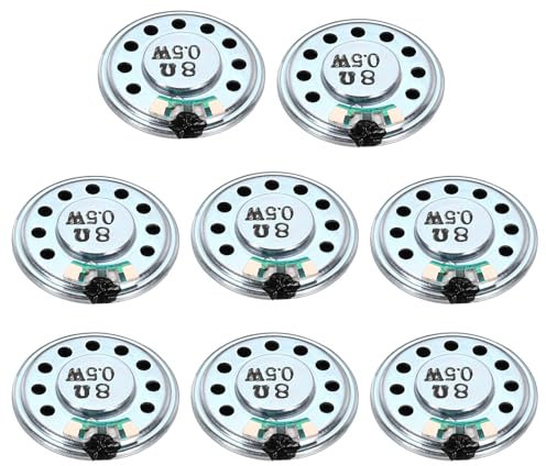 QUARKZMAN 8pz 0,5W 8 Ohm Altoparlanti Piccoli Guscio Metallico Tondi Altoparlante Magnetica Interno per Altoparlanti Mini DVD EVD Multimedia Mobile Portatile Macchina Pubblicitaria