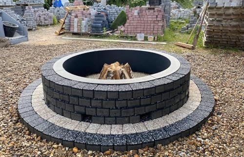 Beautiful smokeless fire pit kit rounded outdoor bbq smokeless wood log heater brick fire place garden decoration black white granite beautiful garden decor heater 175 cm