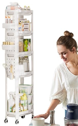 Utility Cart, Rolling Cart mit Rädern Multi-Tier-Lebensmittel-Lagerregal