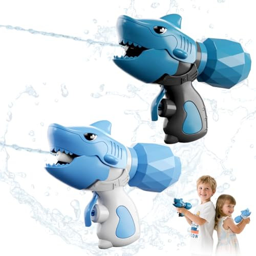 Pistolas de Agua para Niños, 2 Pack Juego de Pistola de Agua, Pistola de A-gua Verano Juguete con un Alcance Largo 8-10m, Lanzador de A-gua para Piscina de Verano Fiesta en la Playa