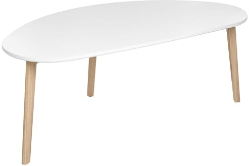 Couchtisch MDF mit Kiefernholz Beinen weiß skandinavischer Stil Fly groß