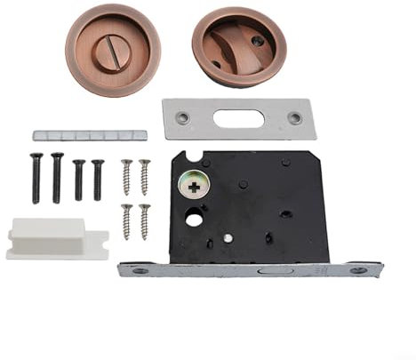 Cierre de gancho invisible para puerta corredera para uso interior, perfecto para baños y dormitorios (cobre rojo)