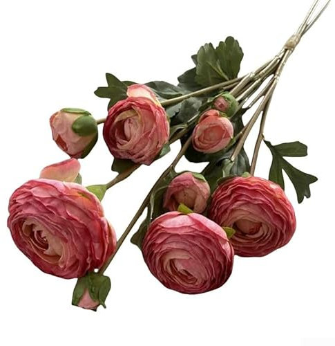 Bouquet de roses artificielles 9 têtes de fleurs en soie pour décoration de mariage, maison, pièce maîtresse - Rouge - 55 cm (rose)