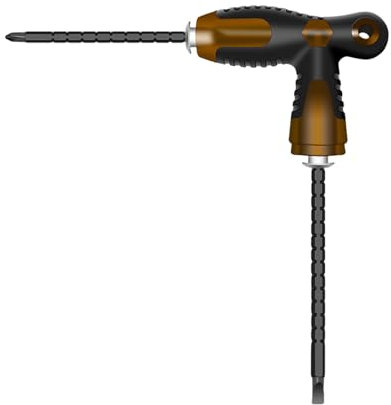 Tournevis à cliquet 2 en 1 avec tête cruciforme et tête plate - Design extensible - Construction solide - Utilisation professionnelle - Mécanisme à cliquet haute efficacité