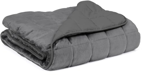 IDMarket - Beschwerte Decke 150x200 CM CELESTE zweifarbig hellgrau und grau 9 kg