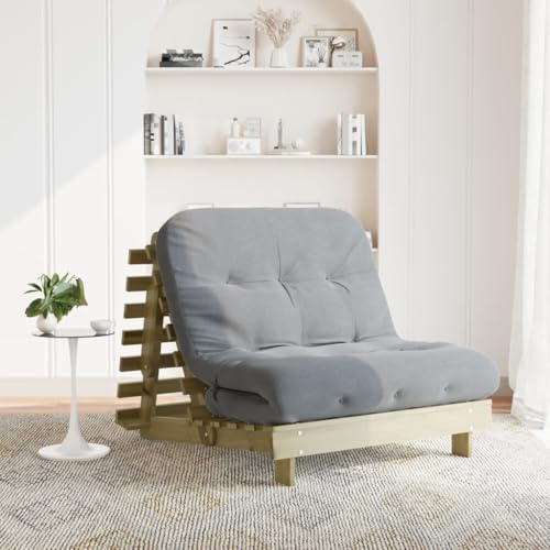 WSJHUHK Möbel, Futons, Futon-Sofabett mit Matratze, 100 x 206 x 11 cm, imprägniertes Kiefernholz