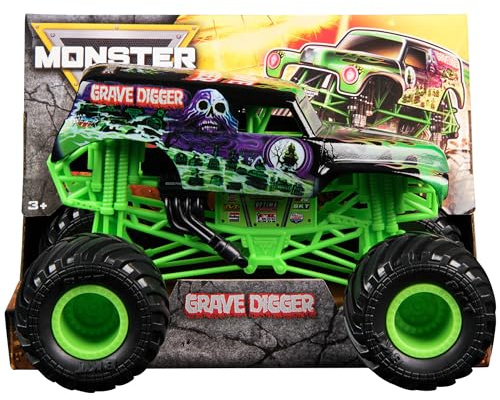 Monster Jam, Offizieller Grave Digger Monster Truck, Gussfahrzeug, Maßstab 1:24, Spielzeug für Jungen und Mädchen ab 3 Jahren