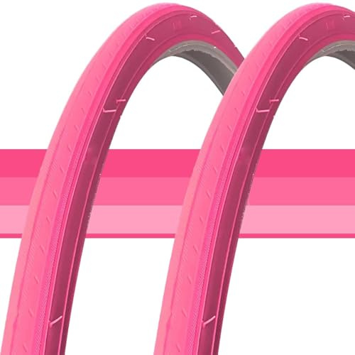 2PC 700x23c Straßenradreifen 700-23c mit Clincher-Design für 622-mm-Felgen mit 700 23c Pink Hohe Haltbarkeit Pannensicher