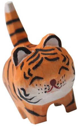 Toddmomy Holz Tiger Figur Kinderspielzeug Holzfigur Handgefertigt Farbenfroh Glatte Oberfläche Pädagogisch