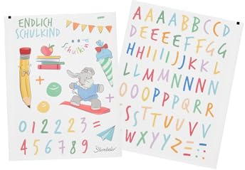 Sterntaler spülmaschinenfeste Sticker Schulkind zum einfachen Personalisieren von Trinkflaschen, Brotdosen und glatten Oberflächen, langlebig, abwaschbar und farbenfroh; bunt