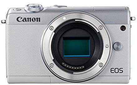 Canon EOS M100 Systemkamera Gehäuse Kamera Body (24,2 MP, Dual Pixel CMOS AF, DIGIC 7, klappbares 7,5cm (3 Zoll) Touchscreen Display, WLAN, NFC, Bluetooth, Full-HD), weiß