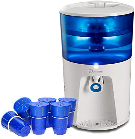 Water Cooler Dispenser 8.5 Litre Dispenser with 6 Filters (1 Years Supply) - Cold Water Machine for Home & Office, No Plumbing Needed