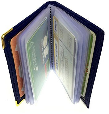 LOLUNA® - Etui Porte-Carte 22 Pages Format Livre Compact en Cuir Graine Couleur Mode pour Homme et Femme