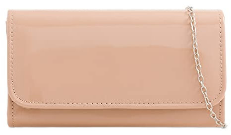 fi9® Clutch-Handtasche für Damen, einfarbig, für Hochzeit, Party, Abschlussball, Abend, nude, medium